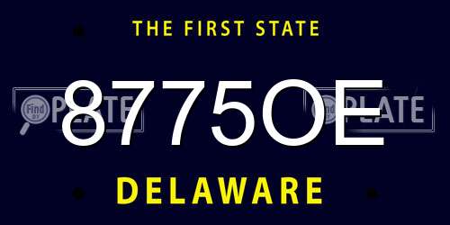 8775OE Delaware License Plate
