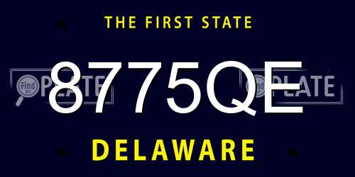 8775QE Delaware License Plate