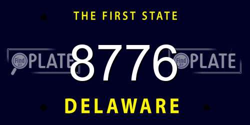 8776 Delaware License Plate