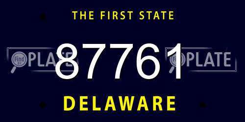 87761 Delaware License Plate