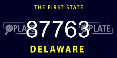87763 Delaware License Plate