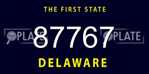 87767 Delaware License Plate