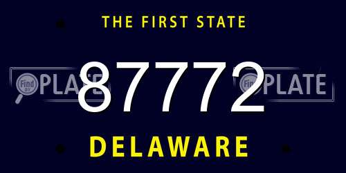 87772 Delaware License Plate