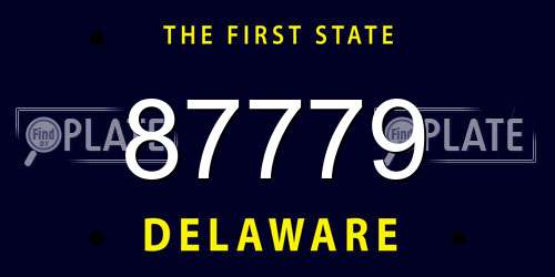 87779 Delaware License Plate