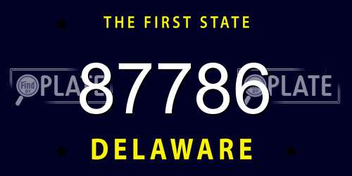 87786 Delaware License Plate