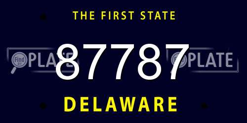 87787 Delaware License Plate