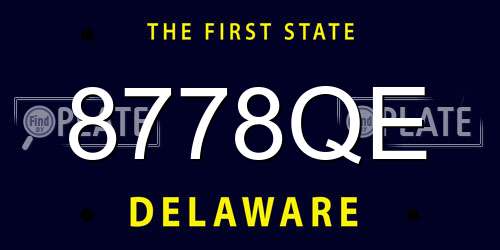 8778QE Delaware License Plate