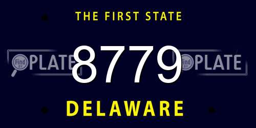 8779 Delaware License Plate