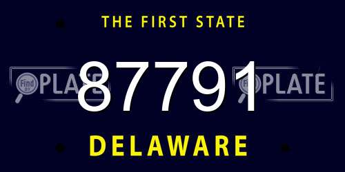 87791 Delaware License Plate