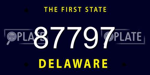 87797 Delaware License Plate