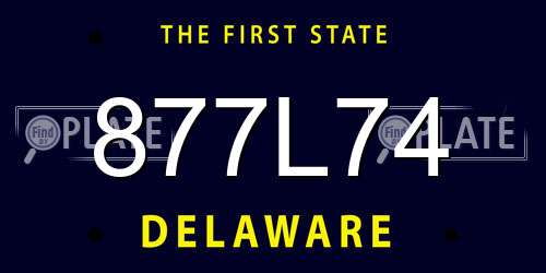 877L74 Delaware License Plate