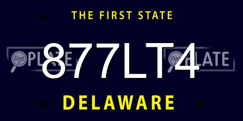 877LT4 Delaware License Plate