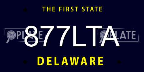 877LTA Delaware License Plate