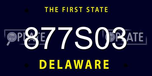 877S03 Delaware License Plate