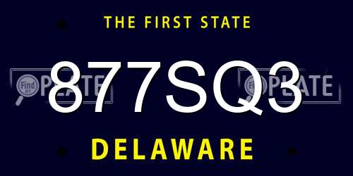 877SQ3 Delaware License Plate