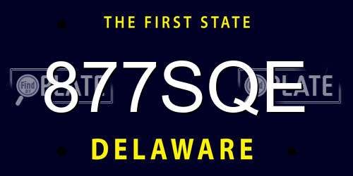 877SQE Delaware License Plate