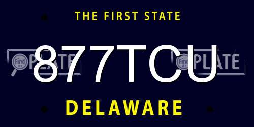 877TCU Delaware License Plate