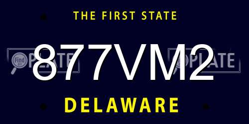 877VM2 Delaware License Plate