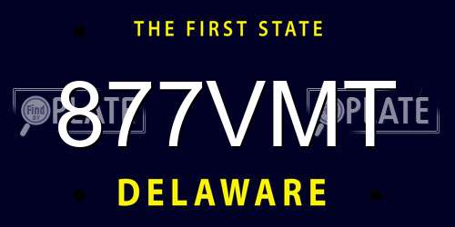 877VMT Delaware License Plate