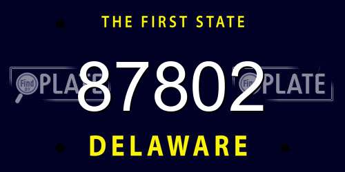 87802 Delaware License Plate