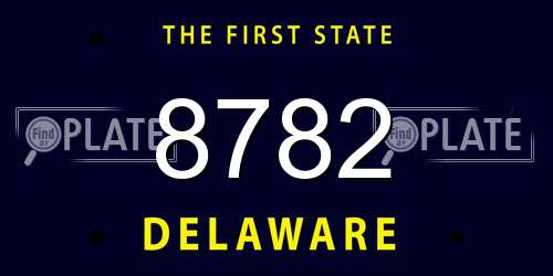 8782 Delaware License Plate