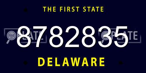 8782835 Delaware License Plate