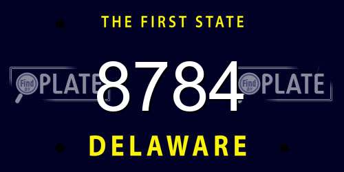 8784 Delaware License Plate