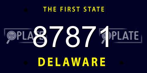 87871 Delaware License Plate