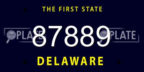 87889 Delaware License Plate
