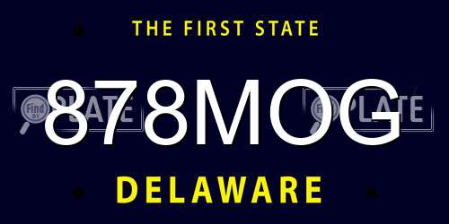 878MOG Delaware License Plate