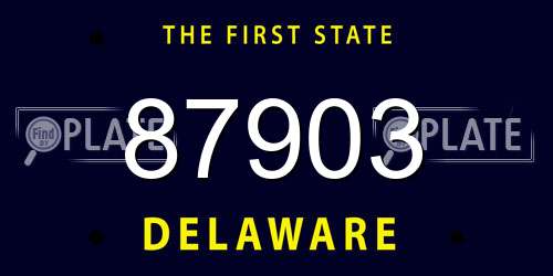 87903 Delaware License Plate