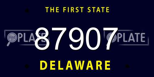 87907 Delaware License Plate
