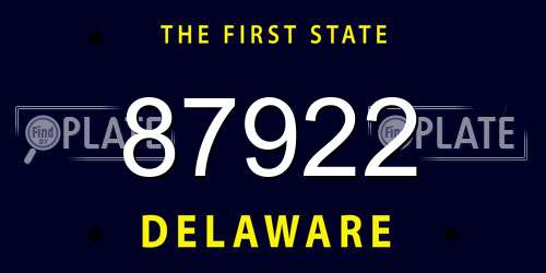 87922 Delaware License Plate