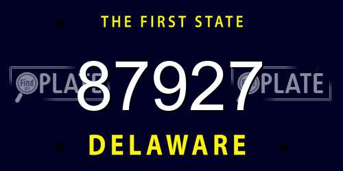 87927 Delaware License Plate