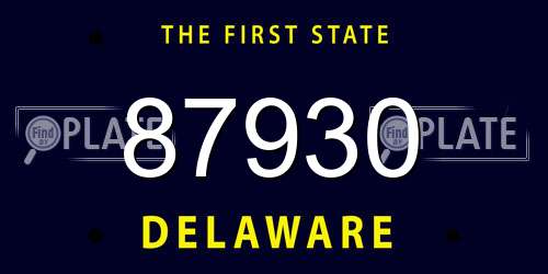 87930 Delaware License Plate