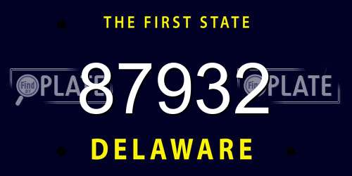 87932 Delaware License Plate