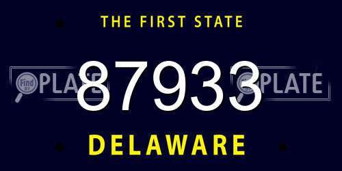 87933 Delaware License Plate