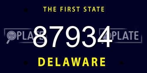 87934 Delaware License Plate