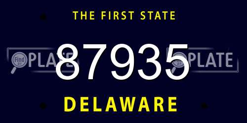 87935 Delaware License Plate