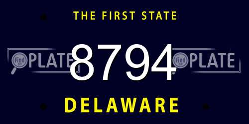 8794 Delaware License Plate
