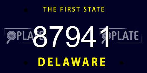 87941 Delaware License Plate