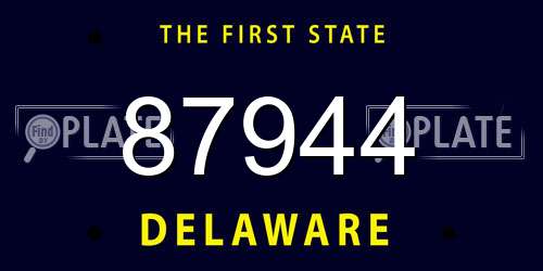 87944 Delaware License Plate