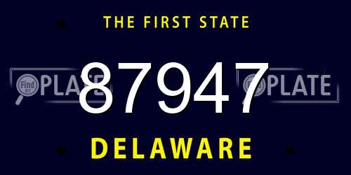 87947 Delaware License Plate