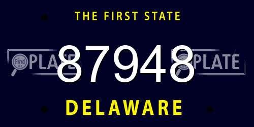 87948 Delaware License Plate