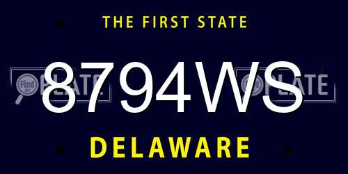 8794WS Delaware License Plate