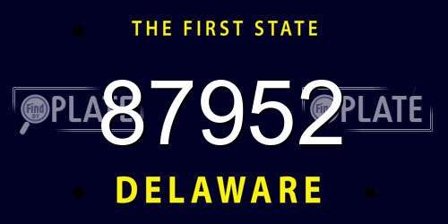 87952 Delaware License Plate