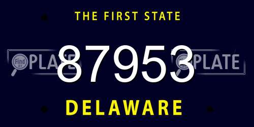 87953 Delaware License Plate
