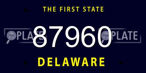 87960 Delaware License Plate