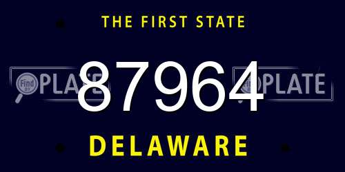 87964 Delaware License Plate