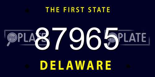 87965 Delaware License Plate